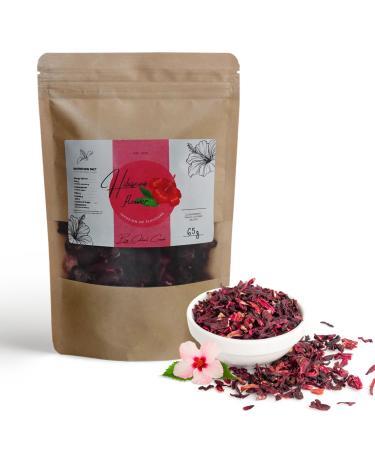 Dried Hibiscus Flower Organic Hibiscus Flowers Tea best for Infusions Hibiscus Iced Tea Cocktail Mocktail Syrups and Karkade by Cocktail Crowd Detox (65 G)