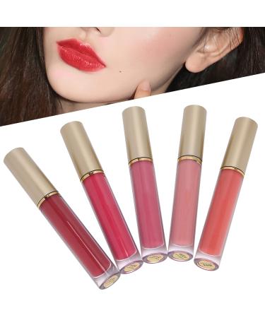 5pcs Liquid Lipstick Set Lip Glaze Gloss Matte Long Lasting Waterproof Cosmetic Makeup(#01 WHISPER)