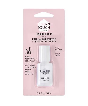 Elegant Touch Brush On Nail Glue Pink 6ml