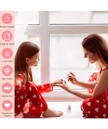 TBeautfave Nail Polish Set 4 Color Peel off Pink Nail Varnish Set Quick Dry & Long Lasting Nail Polish Water-Based Non-toxic Natural Nail Polish Set No Need UV DIY Nail Art - Buy Online on SooperMarket.com