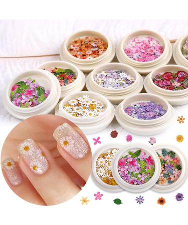450pcs 3D Flower Nail Art Sequins Decals - Colorful Mixed Flowers & Leaves Designs | MAIOUSU STORE - Buy Online on SooperMarket.com