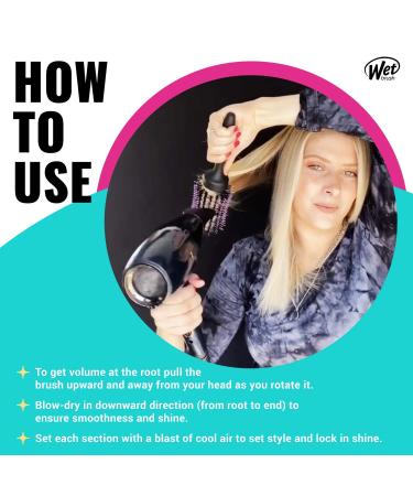 Wet Brush Custom Style Round Brush - Perfect Blow Out for All Hair Types - Less Pain, Effort & Breakage - 3-In-One Barrel- Black - 1 Count - Buy Online on SooperMarket.com