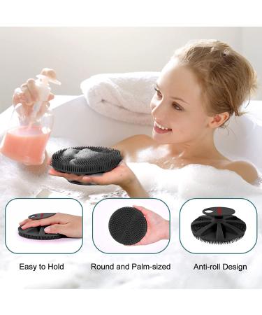 INNERNEED Food-grade Soft Silicone Body Scrubber Shower Brush - Gentle Exfoliating and Lather Well - Black - Buy Online on SooperMarket.com