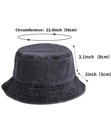 Crazy Era 3 Pack Washed Cotton Bucket Hats - Summer Outdoor Cap Set for Men and Women - Black/White/Gray - One Size - Buy Online on SooperMarket.com