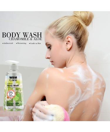 Natural Body Wash with Chamomile & Aloe - Calming Liquid Shower Gel with Himalayan Pink Salt | 17.5 Oz - Buy Online on SooperMarket.com