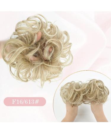 Vlasy Messy Bun Hair Piece | Curly Wavy Scrunchies Extensions | Synthetic Chignon Updo | Girls Hair Accessories (35g F16/613#) - Buy Online on SooperMarket.com