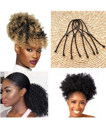 AICILY 5PCS Natural Hair Ties Afro Puff Ponytail | Adjustable Length Hairband for Thick Braided Natural Hair | No-Slip Design - Buy Online on SooperMarket.com