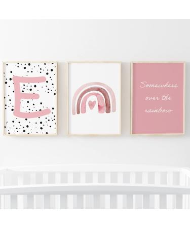 Pompom Prints Set of 3 Girls Bedroom Prints Rainbow Nursery Prints Scandi Boho Style Nursery Decor Playroom Prints Picture Frames not Included (8x10 Inch E) 8x10 Inch E