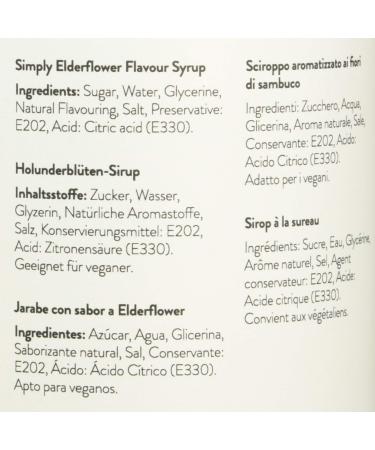Elderflower Syrup - Vegan & Nut Free for Coffee, Cocktails & Baking - 1 Litre (Pack of 1) - Buy Online on SooperMarket.com