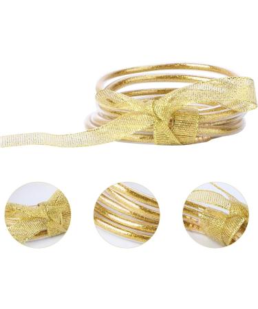 STOBOK 1pc Ribbon Glitter Bracelet Bangles Glitter Jelly Bangle Silicone Glitter Filled Jelly Bracelet Bowknot Jelly Bangle Bracelets Purple Women's Plastic Accessories Bagging Machine Golden 7.5x7.5cm - Buy Online on SooperMarket.com