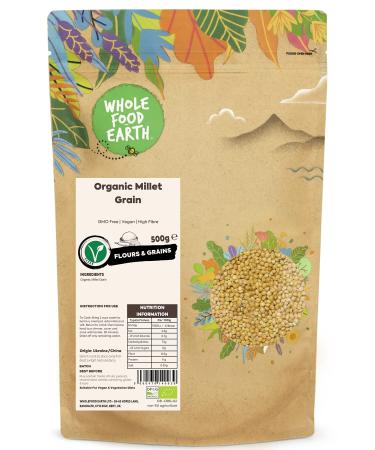 Wholefood Earth Organic Millet Grain 500g | GMO Free | Vegan | High Fibre | Certified Organic