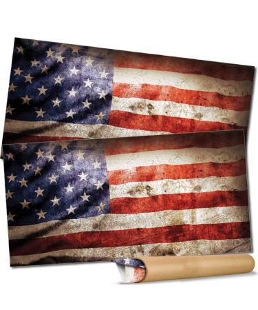 Pixelverse Design Cornhole Board Skin Wrap Decal - Vinyl Tournament Corn Hole Bean Bag Toss Sticker - Weather Resistant USA Flag Board Game - for Children Adults Colleges Festivals & Bars - 24.5x48.5