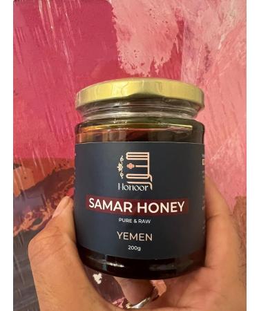 Honoor Yemeni Samar Honey | Natural Unfiltered Unheated Pure Honey 200 Grams | Unpasteurised Raw Honey Luxury Honey in a Glass Jar (1) - Buy Online on SooperMarket.com