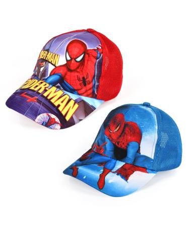 Children Cap Spider Man 2PCs Spiderme Cap Spiderme cap young cap baseball baseball cap children Spiderman hat for boys children cap sun protection size adjustable with Velcro fastener