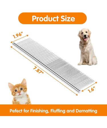 Stainless Steel Pet Comb | Detangling Tool for Dogs and Cats | Grooming Tool for Small, Medium, and Large Pets - Buy Online on SooperMarket.com