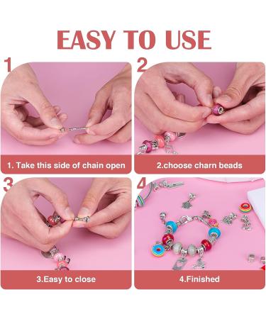 115PCS Charm Bracelet Making Kit for Girls - DIY Jewelry Crafts Set with Beads, Charms, String - Valentine's Day Gift for Teen Girls (Ages 8-12) - Buy Online on SooperMarket.com