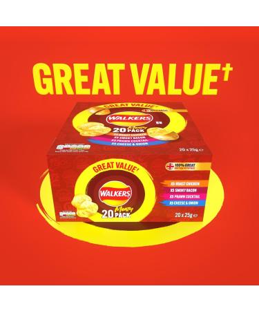 Walkers Meaty Variety Multipack Crisps Box 20x25 g 500 g (Pack of 1) - Buy Online on SooperMarket.com