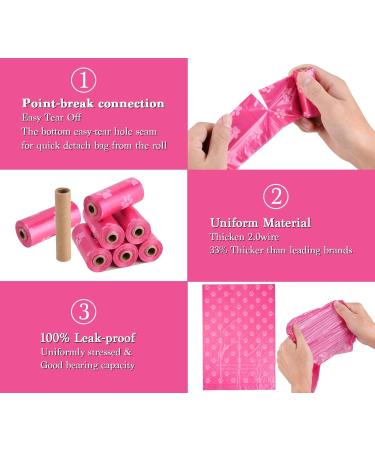 JBBFCAN Dog Poo Bags 240 Pink Large Poop bags with Dispenser Super Strong 100% Leak Proof Poo bags dogs rolls with Corn Starch Compostable Pink 240 count (Pack of 1) - Buy Online on SooperMarket.com