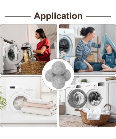 sourcing map 4 Pcs Wool Dryer Balls 2 Inches Wool Laundry Dryer Balls for Reducing Clothing Static and Wrinkles Light Grey 2" Light Grey - Buy Online on SooperMarket.com