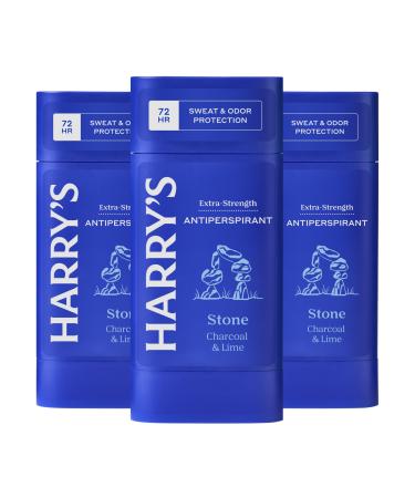 Harry's Extra-Strength Antiperspirant - Odor & Enhanced Sweat Control Antiperspirant for Men - Stone 2.5 Ounce (Pack of 3) Antiperspirant Stone