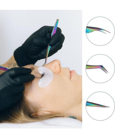 3Pcs Eyelash Extension Tweezers Set - Straight & Curved Styles for Classic Individual Extensions - Buy Online on SooperMarket.com