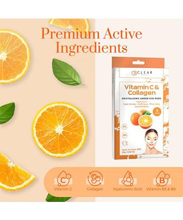 Clear Beauty Vitamin C & Collagen Under Eye Patches - Dark Circle & Puffiness Treatment - Anti-Aging, Cooling & Soothing - Cruelty-Free Korean Skincare - Buy Online on SooperMarket.com