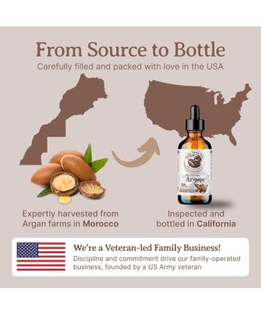 Bella Terra Argan Oil 2oz - Best Hair Oil for Frizzy Hair & Radiant Skin Packed with Vitamin E & Omega Fats - Nature's Serum (Pack of 1 - Buy Online on SooperMarket.com