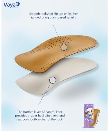 Vaya Medical Sheepskin Orthopedic Insoles for Children - Size 9 (Brown) - Buy Online on SooperMarket.com