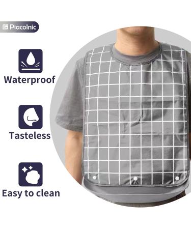 Adult Bib 3 Pcs Adult Bibs for Seniors Reusable Clothing Protector with Crumb Catcher for Eating Washable Waterproof Large Feeding Adult Bibs for Men Women Elderly Senior - Buy Online on SooperMarket.com