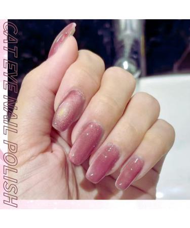 Purple Glitter Gel Nail Polish Cat-Eye Gel Nail Polish Magnet Glitter Crystal Snowlight Gel Soak off UV Gel Nail Varnish 3D Sparkling Reflective Nail Polish for Nail Art - Buy Online on SooperMarket.com