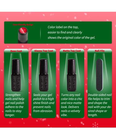 Lavender Violets 13 Pcs Gel Nail Polish Kit - 9 Colors + Base, Top, Matt Coat - Nail File Included | Soak-off UV LED Gel Nail Art Design - C965A D - Happy Holidays - Buy Online on SooperMarket.com