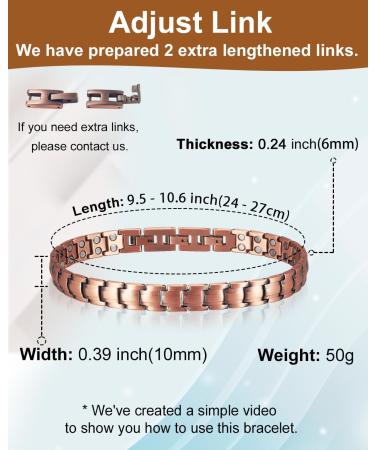 EnerCoppeX Copper Ankle Bracelet for Women Magnetic Pure Solid 99.99% Copper Lymph Detox Anklet 3500 Gauss Effective Magnet (CAC-0001W) - Buy Online on SooperMarket.com