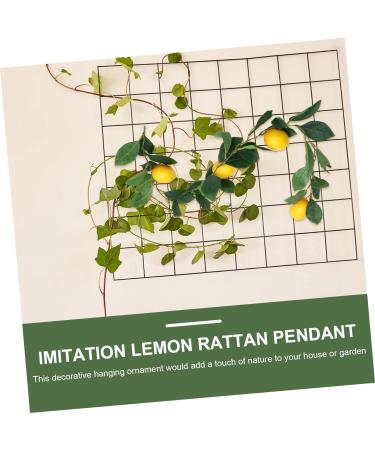 HOMSFOU 3 Pcs Simulation Lemon Rattan Lemon Vines Decorative Fruit Artificial Lemon Artificial Vines Garland Summer Garland for Mantle Lifelike Fruit Decoration Wedding Plant Stem Plastic Yellowx3pcs 100x10cmx3pcs - Buy Online on SooperMarket.com