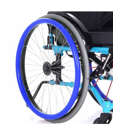 Wheelchair Wheel Covers 24-Inch Silicone Wheelchair Push Rim Covers Non-Slip Wear-Resistant Silicone Grip Covers for Improved Traction Hand Protection Easy Installation Universal Fit for 22/24-I 22-Inch Blue