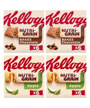 Breakfast Bar Bundle with Nutrigrain Elevenses Chocolate Breakfast Bar x2 and Nutrigrain Apple Breakfast Bar x2 (4 Pack)