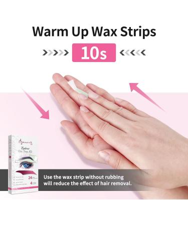 Facial Wax Strips Kit - 24 Strips for Eyebrow Shaping & Hair Removal at Home | Ideal for Sensitive Skin - Includes 4 Calming Oil Wipes - Buy Online on SooperMarket.com
