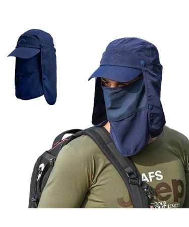 TMEOOG Sonnenhut Men Women Women Neck Protection Fischerhut Hiking Hut Safari Hut UV Protection Boonie Anglerhut Light Garden Hut Foldable Sun Protection Hat Summer House for Outdoor 56-62 B_Blau