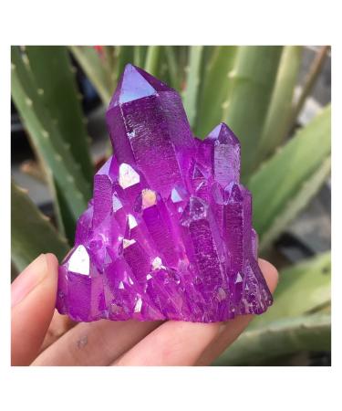 Beautiful Purple Flame Aura Stone Quartz Crystal Cluster Specimen Home Decoration Full of Texture