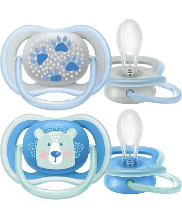Philips Avent Schnuller Ultra Air SCF085/03 Light shield developed to offer air flow with large holes that keep your baby's skin dry 6-18 MESES (PAquete de 2)