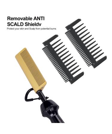 Dan Technology Mini Hot Comb - Dual Voltage Electric Hair Straightener for Travel & Home - Professional Pressing Comb for Natural Black Hair - Gold - Buy Online on SooperMarket.com