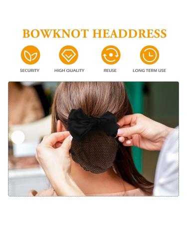 KALLORY French Barrette Hair Bun Net Mesh Cover Bowknot Hair Clip for Women (Black) - 11.5*7cm - Buy Online on SooperMarket.com
