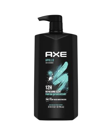 AXE Body Wash All-Day Fresh Shower Gel Apollo Sage & Cedarwood Men's Body Wash with Odor-Busting Prebiotics 32 oz Pump