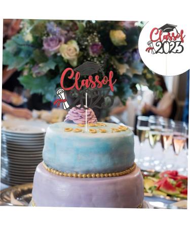 Warmhm 6pcs 2023 cake supplies party supplies top hat dessert decorations Insert card cupcake decors graduation cupcake topper 2023 props grad cake decorations paper cup - Buy Online on SooperMarket.com