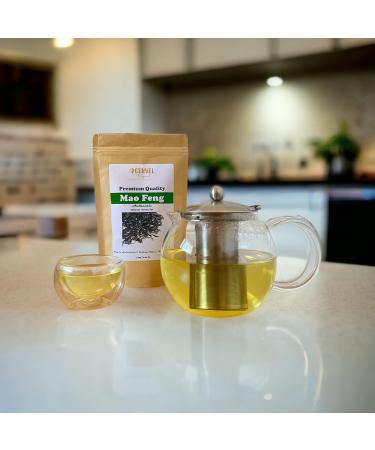 CENVEL Authentic Loose Leaf Mao Feng Green Tea | Chinese Pure 100% Natural Green Tea | Rich in Antioxidants | Delicate in Taste | Eco-Friendly Packaging | Zero Plastic (120g) - Buy Online on SooperMarket.com
