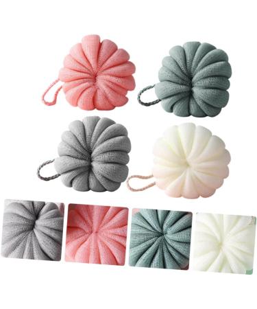 4pcs Pumpkin Bath Balls | Exfoliating Shower Sponges & Loofah Scrubber for Body Care - International Shipping Available - Buy Online on SooperMarket.com