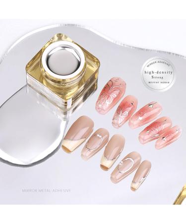 Metallic Painting Gel Nail Polish - Mirror Gold Liner Gel Polish - 3D Metal Painting Nail Varnish - Metal Painting Gel - Mirror Nails Finish - Nail Liner Painting Gel Polish DIY Nail Drawing at Home - Buy Online on SooperMarket.com
