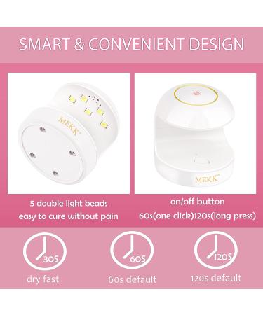 MEKK Mini UV Gel Nail Lamp 18W LCD Type-C Professional Nail Dryer - White - Buy Online on SooperMarket.com
