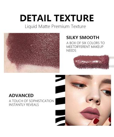 DAGEDA 6-Piece Wine Lip Tint Set | Long-Lasting Waterproof Matte Lipstick Stain | 6 Velvety Liquid Colors | Non-Stick Cup Makeup Gift Kit for Women (Color B) - Buy Online on SooperMarket.com