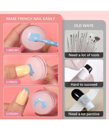 Luvadeyo Nail Stamp Set - 1 Piece French Lace Silicone Stamps & Nail Scraper Reusable Over 100 Times | International Shipping - Buy Online on SooperMarket.com