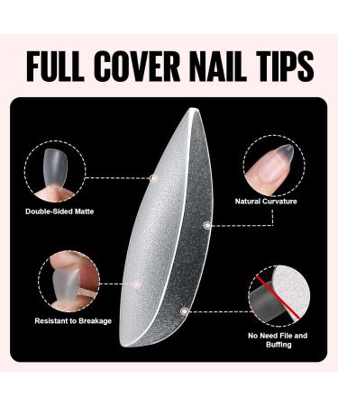 TOMICCA French Nail Extension Kit with Portable Lamp and Glue - 240 Short Almond Nail Tips - DIY Gel Nail Art Tools - Buy Online on SooperMarket.com